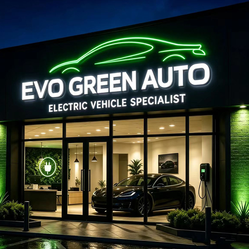 Papan Tanda Huruf LED Backlit  - Auto Repair Shop Logo ulasan dan harga