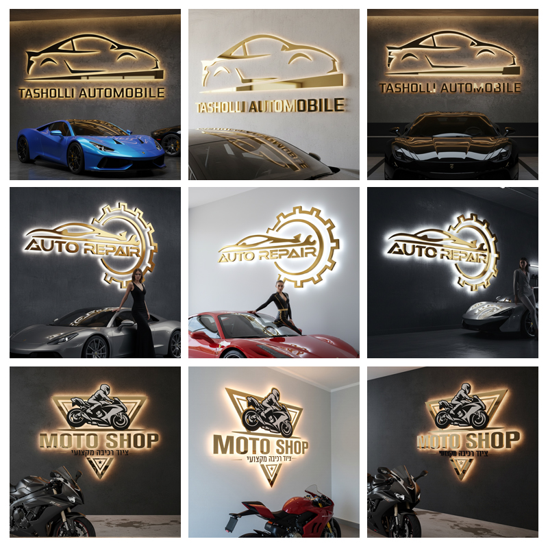 Tanda Huruf Logam 3D Custom de - Auto Repair Shop Logo ulasan dan harga
