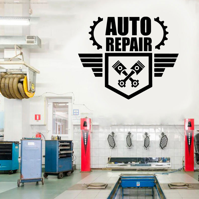 Stiker Dinding Perbaikan Mobil - Auto Repair Shop Logo ulasan dan harga
